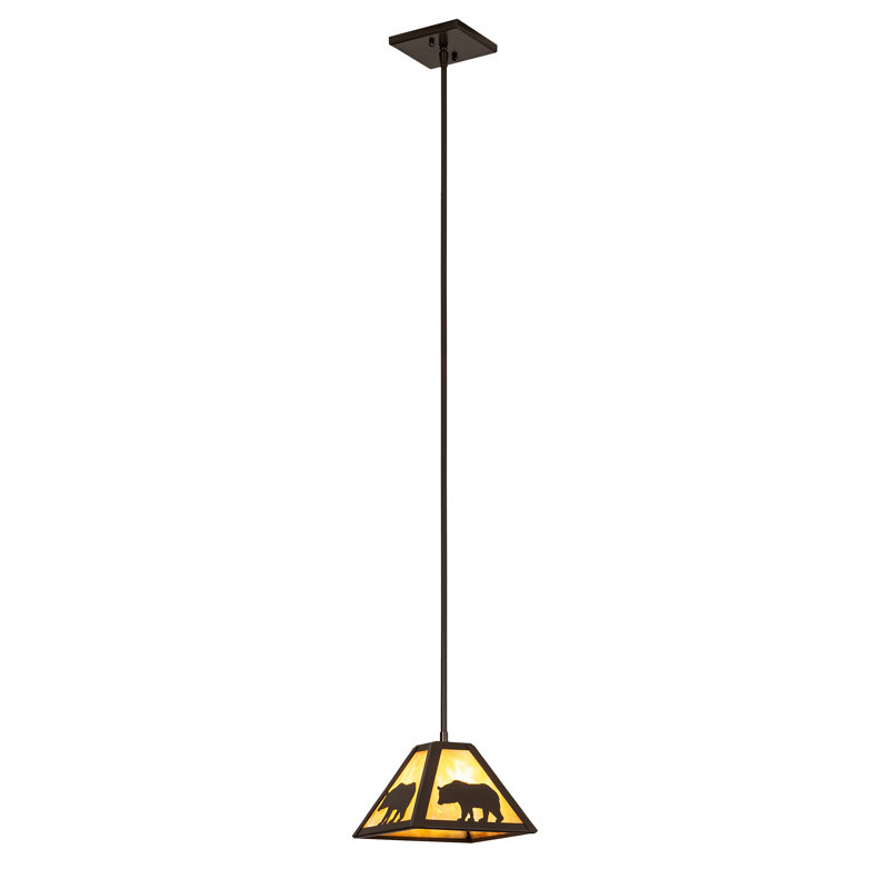 Luminaire suspendu géométrique unique à 1 lumière Lone Bear, H 49 po x l 11 po x P 11 po