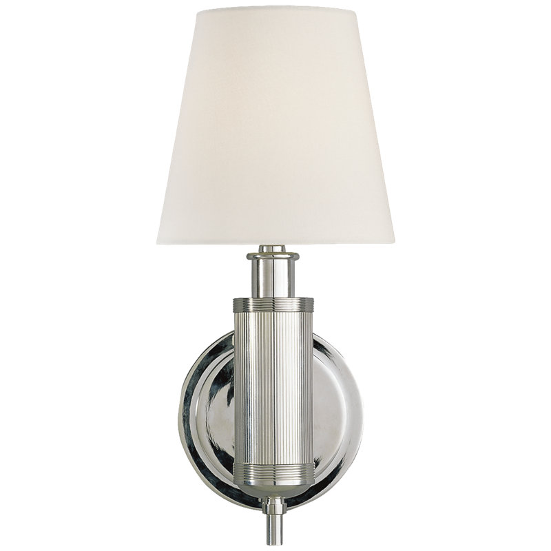 Thomas O'Brien Longacre Sconce, Polished Nickel, Fabric