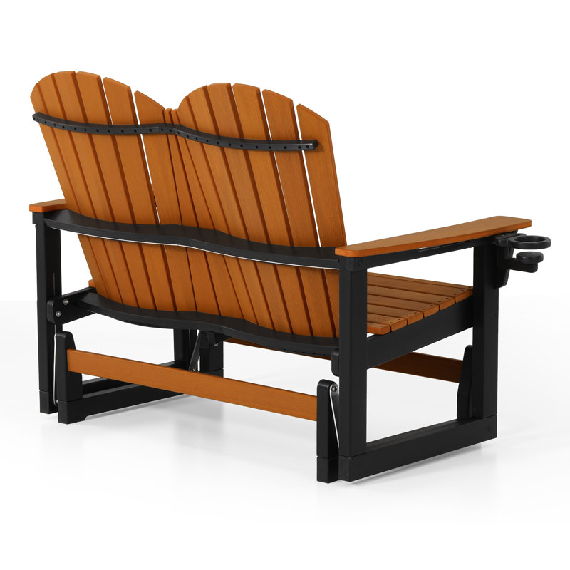Fauteuil oscillant 52 po Adirondack, noir, Natural/Black