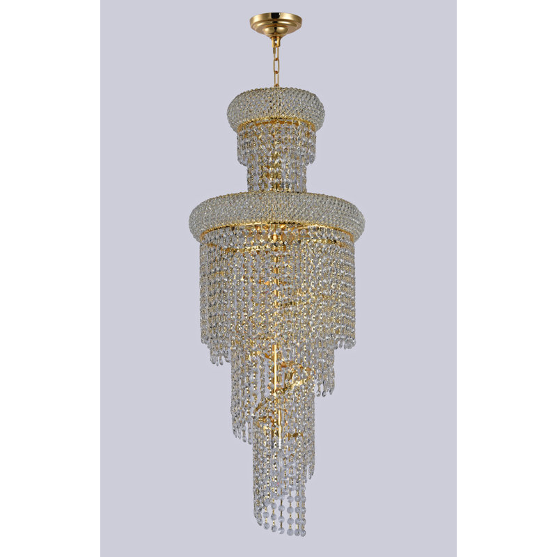 Zonia 10 - Light Dimmable Tiered Chandelier, Gold