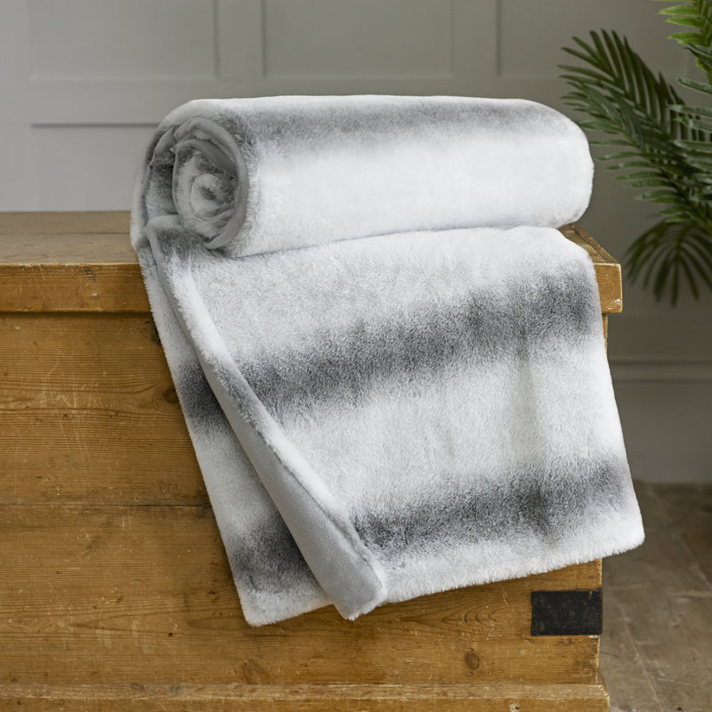 Quilted Throw Blanket, Silver