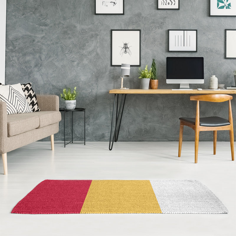 Tapis de zone rouge/jaune, Rectangle 5 pi x 7 pi
