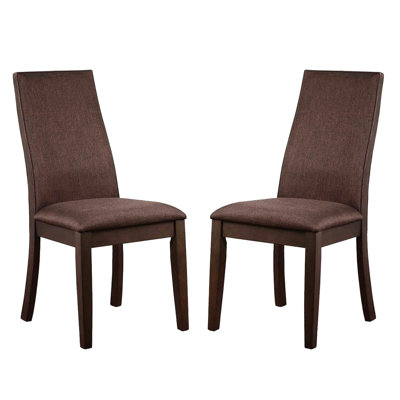 Chaises de salle à manger rembourrées en tissu de couleur chocolat - de 2 pour un confort élégant