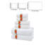 Ensemble de serviettes 6 pièces en coton doux, serviettes de bain à séchage rapide absorbantes et serviettes carrées pour la maison, blanc 27,6 x 55,1 po-1908673584