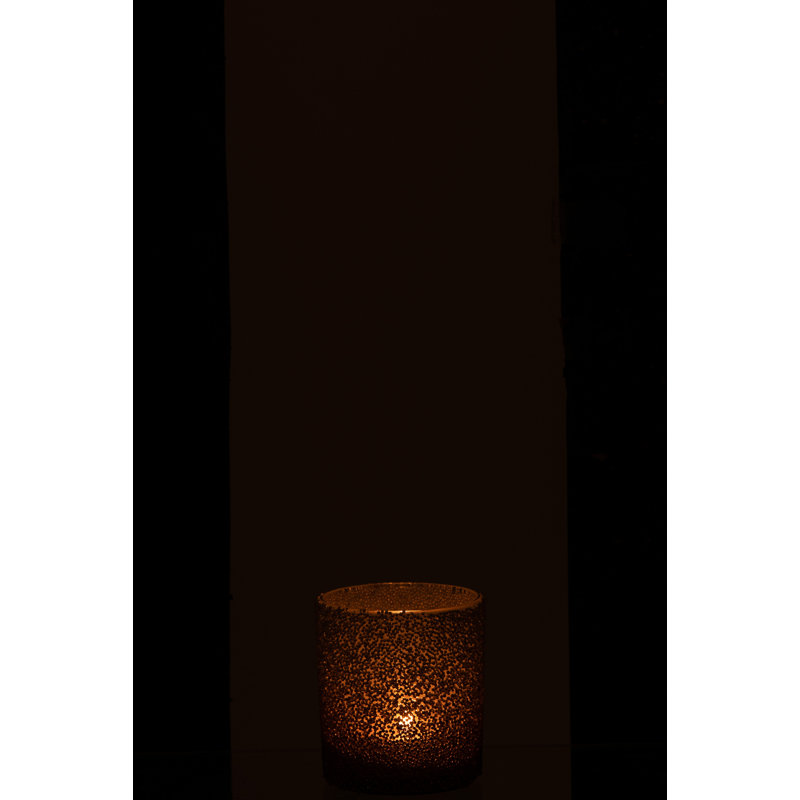 Glass Tabletop Tealight Holder, 8cm H x 7cm W x 7cm D