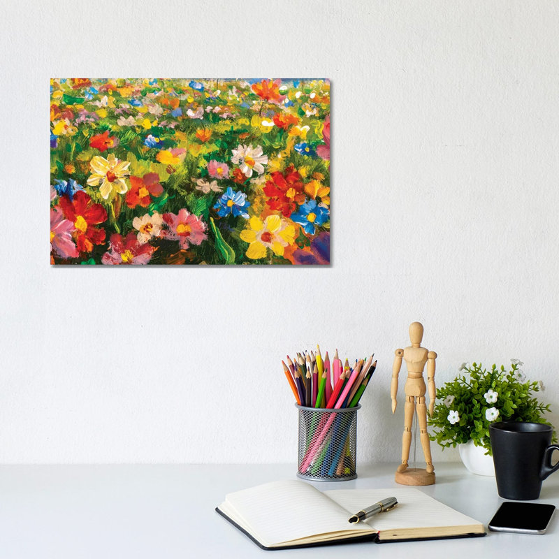 Summer Flowers - Wrapped Canvas Painting, 20.32 cm H x 30.48 cm W