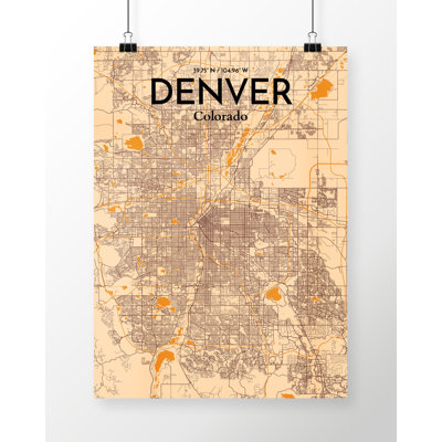 Denver City Map - No Frame Print