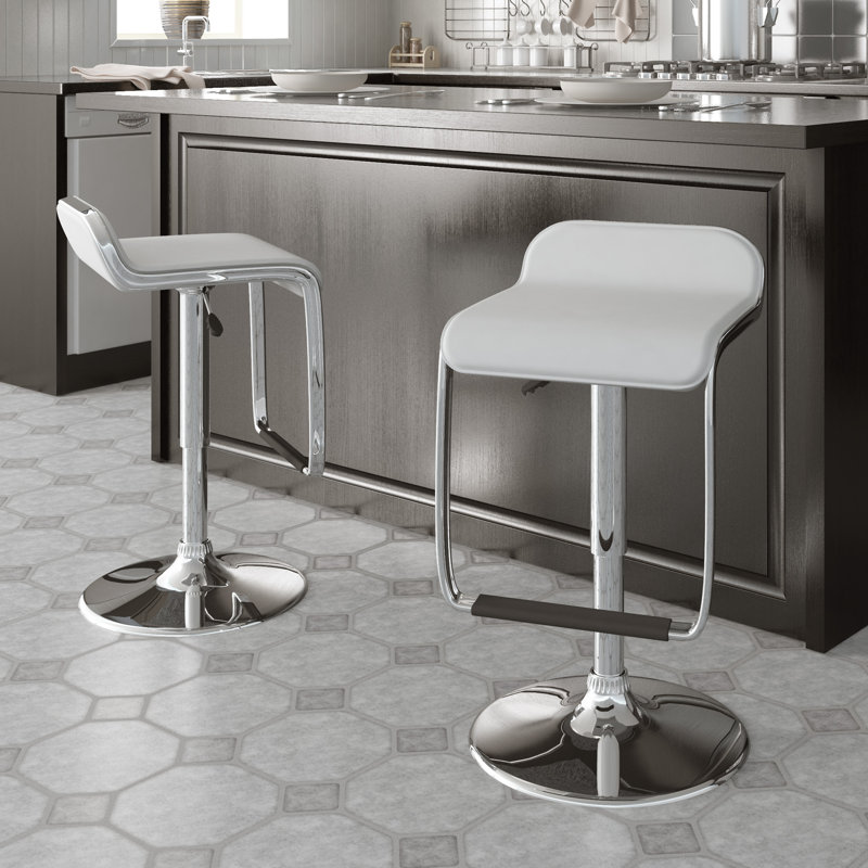 Tabouret de bar pivotant à hauteur réglable Abdushakur, Blanc