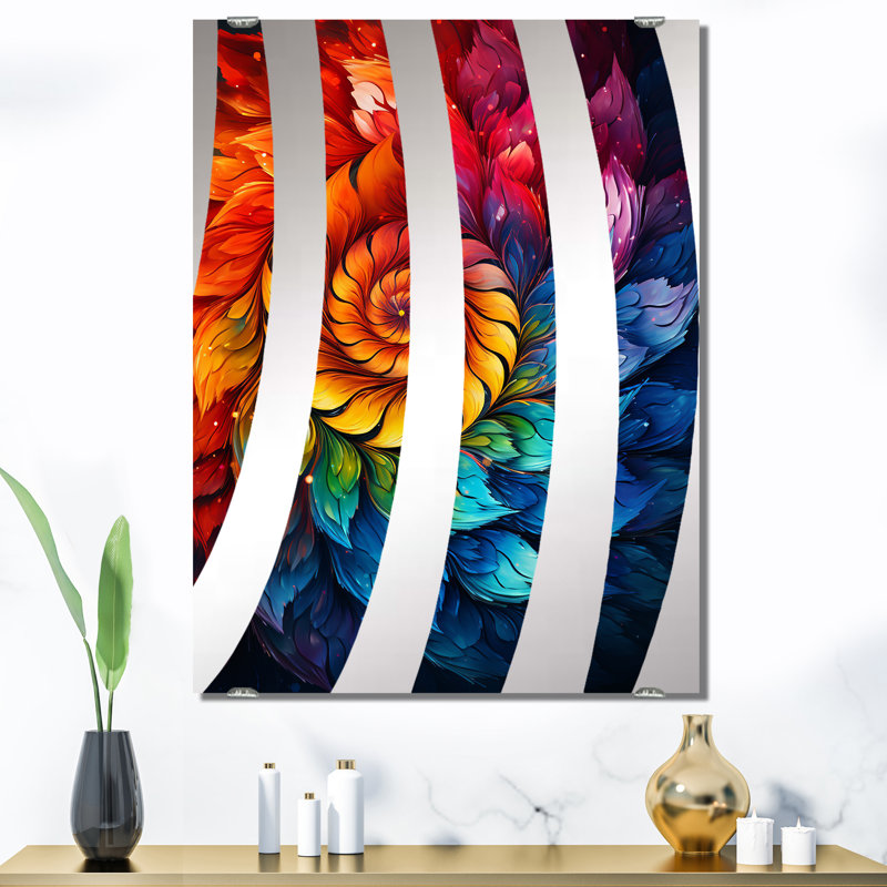 Revire - Miroir mural abstrait fractal MIR137070, 40 po x 30 po
