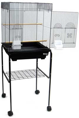 37'' Steel Flat Top Floor Bird Cage with Wheels