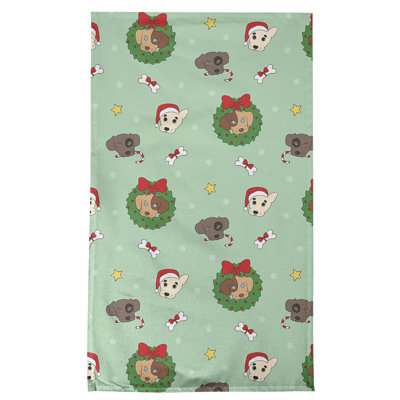 Serviette de thé pour chiens fêtes