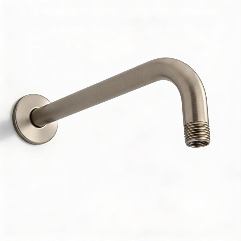 12 Inch Shower Arm 90 Degree Stainless Steel Rain Shower Head Extension Arm with Flange, Nickel Finish, Nickel