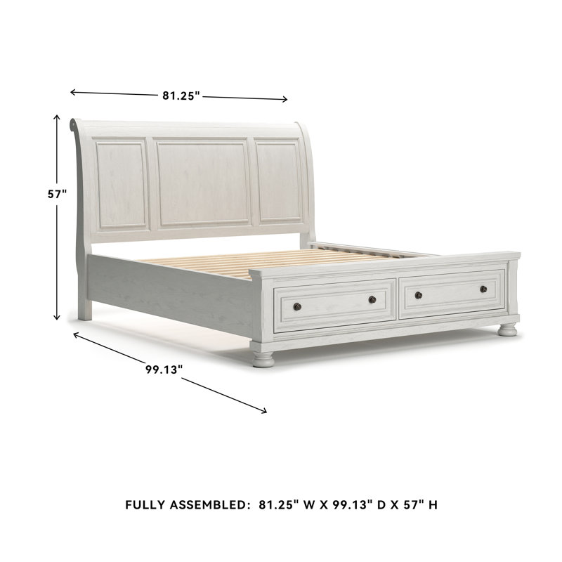 Geovana Sleigh Storage Bed, California King
