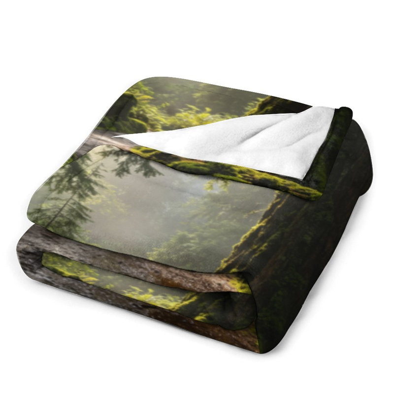 Jeté en flanelle Mossy Path Sunlight Luxury, 30 po x 40 po