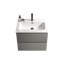 Meuble-lavabo mural moderne de 24 po avec lavabo en céramique, trou de robinet simple et grand espace de rangement, pré-assemblé