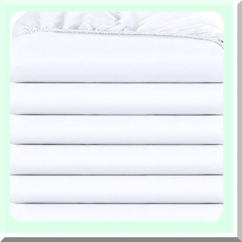UltraSoft Twin Fitted Sheets - 6 Pack Microfiber Bottom Sheets - Deep Pocket Design - Fade & Shrink Resistant - Easy Care White Bedding Set