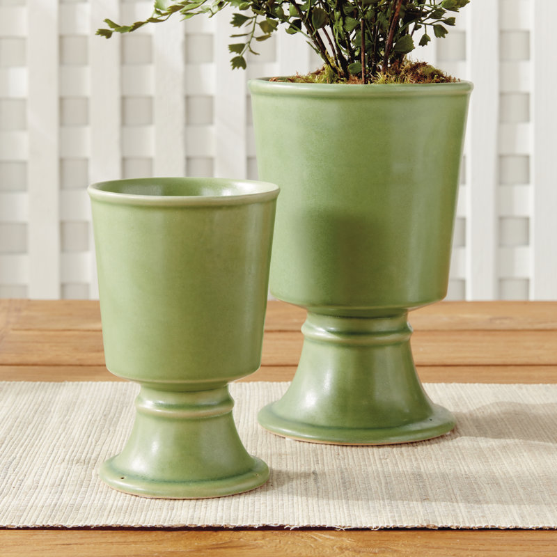KELCY FOOTED CACHEPOTS, Green