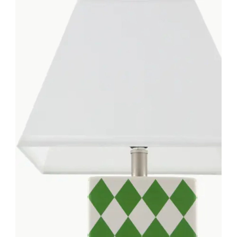 Lampe de table Verrett, Vert, Blanc