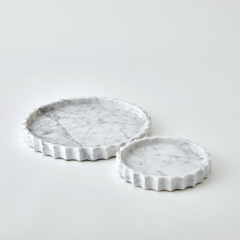 Marble Decorative Tray, 8"Wx8"Dx1.25"H