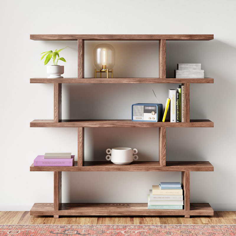 Bibliothèque géométrique Annora H 63 "x l 63", Noyer