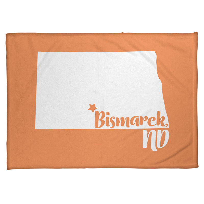 Jeté polaire bismarck north dakota, l 62,5 po x L 82,5 po, Orange