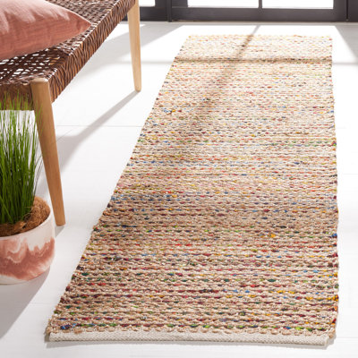 Tapis en jute / sisal multicolore tissé à plat à la main Herzig