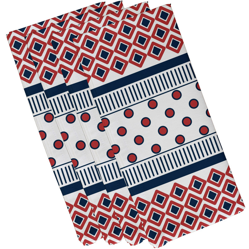 Ferrier Polyester Geometric Square Napkin, Orange