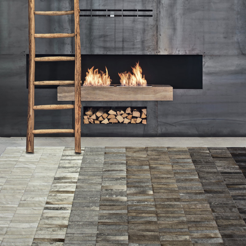 Adonis Cowhide Geometric Area Rug, Rectangle 10' x 14'