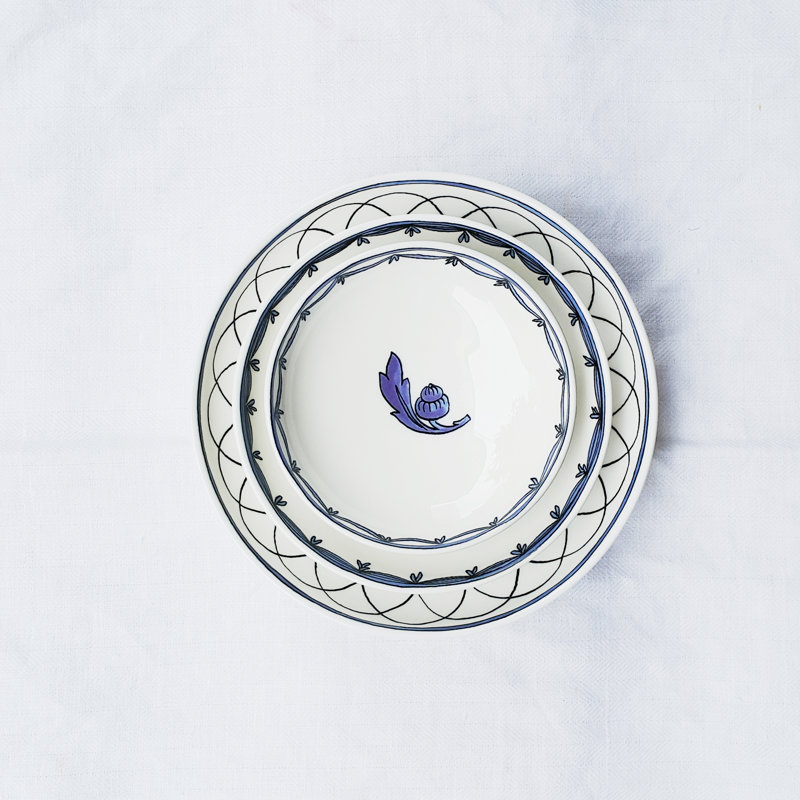 Blue Bird Bone China Appetizer Plate