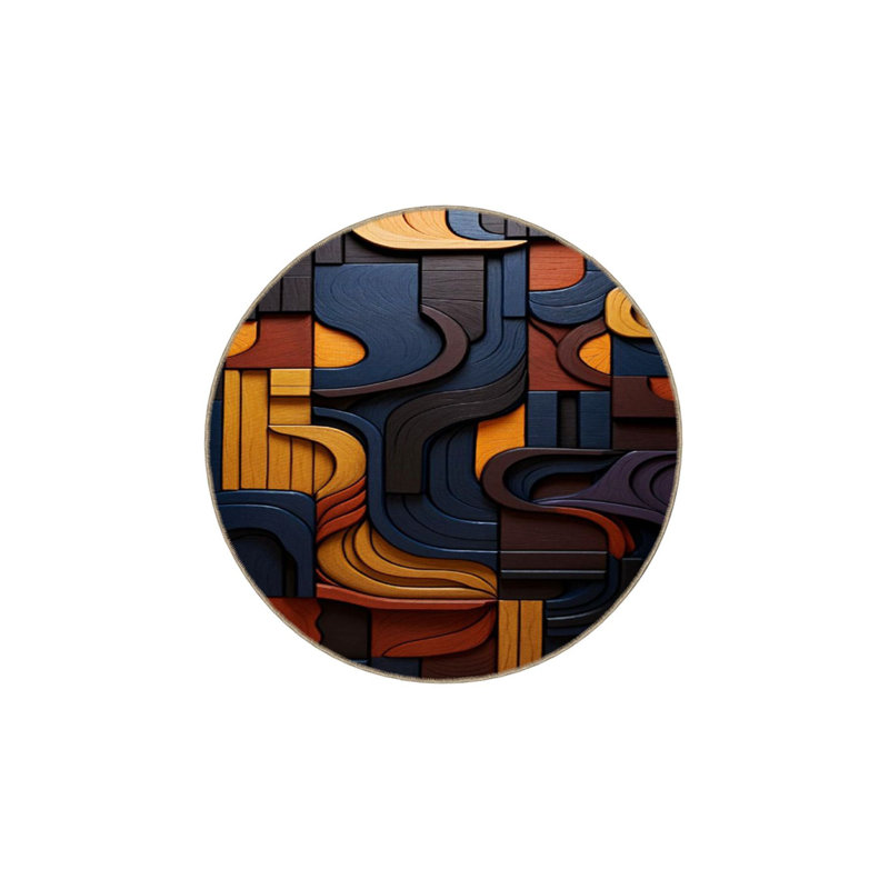 Tapis tissé à motif multicolore lavable, Sous-tapis rectangulaire de 3 pi 3 po x 4 pi 11 po