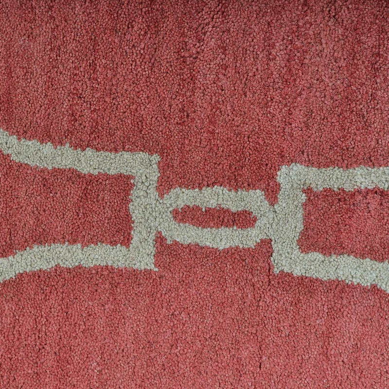 Tapis écologiques en laine touffetée à la main Kayo - Rond, couleur beige clair, conception géométrique moderne, tapis antidérapants faits à la main épais pour le salon, la chambre à coucher