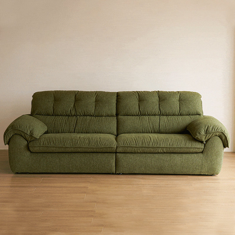 Coussin de canapé modulaire en chenille vert, H 36,22 po x l 98,43 po x P 41,73 po
