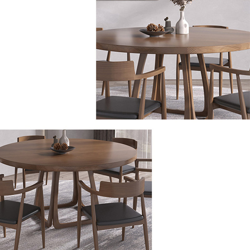Modern simple solid wood dining table set., 29.5"H x 55"L x 55"W