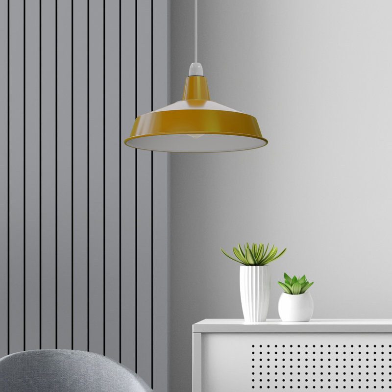 18.7cm H Metal Dome Lamp Shade, Yellow