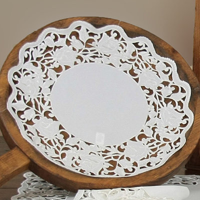 Olney Polyester Floral Round Doily
