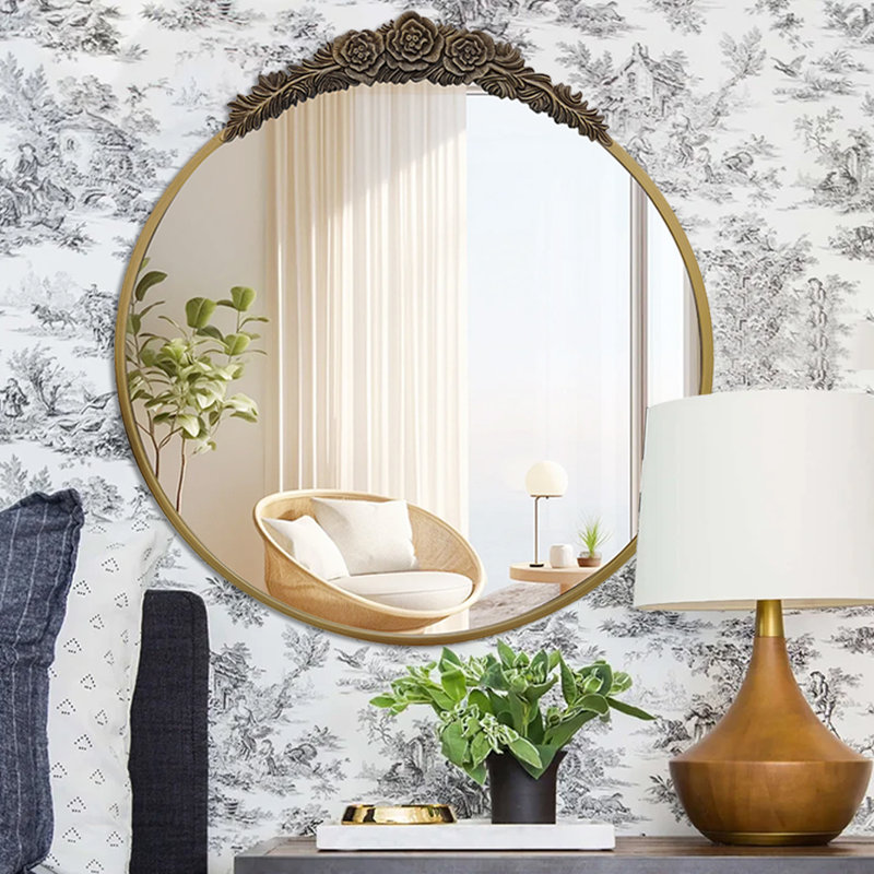 Ornate Anorea Top Wall Mirror Antique Look Color 32"x34"