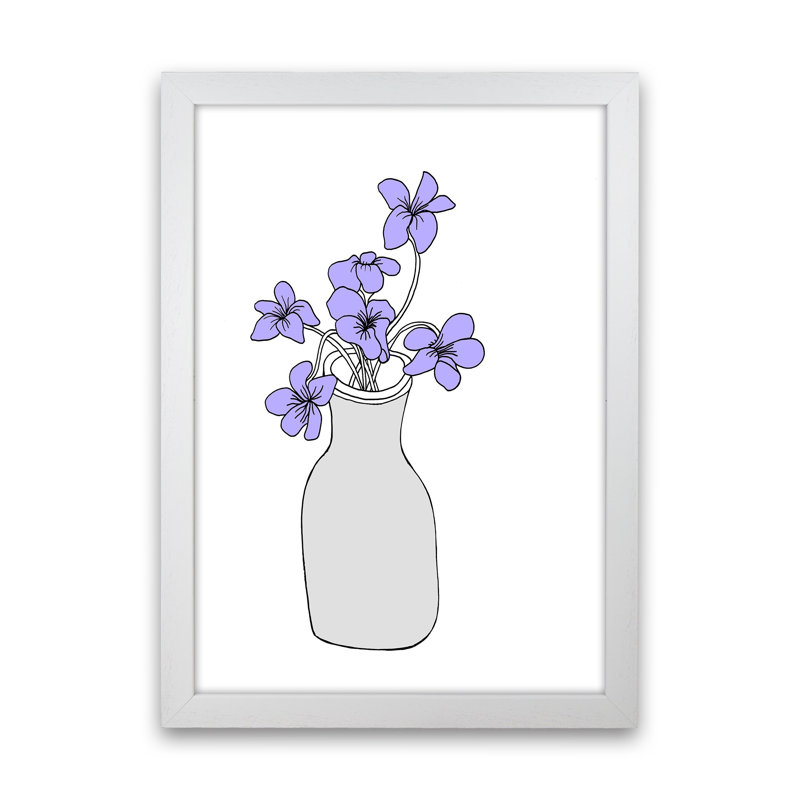 Sweet Violets by Carissa Tanton - Print, 34cm H x 25cm W x 3cm D, White Framed