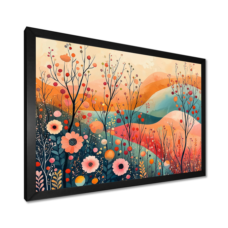 «Ingedore Pastel Colors of Desert Blossom Landscape I - Abstract Botanicals», art mural, Noir, noir, noir, noir