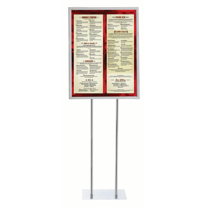 AARCO Freestanding Banner Stand, Chrome
