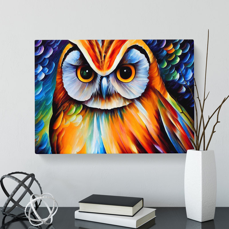 Owl Painting Vol.2 Abstract - Wrapped Canvas, 40cm H x 60cm W x 3cm D