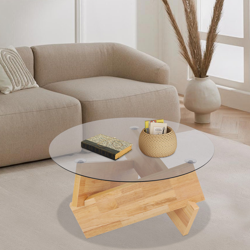 Table d'appoint 31,5 po avec plateau en verre trempé, Jaune
