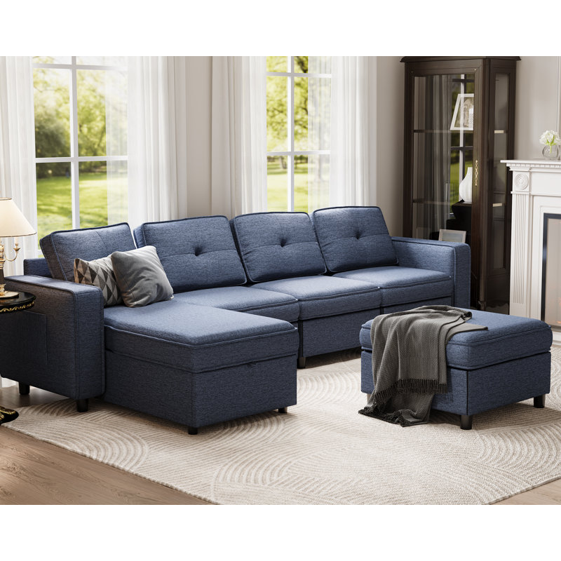 Modular Sofa with Hidden Storage, Customizable Layout, Easy Assembly – Comfortable & Durable for Any Space, Blue