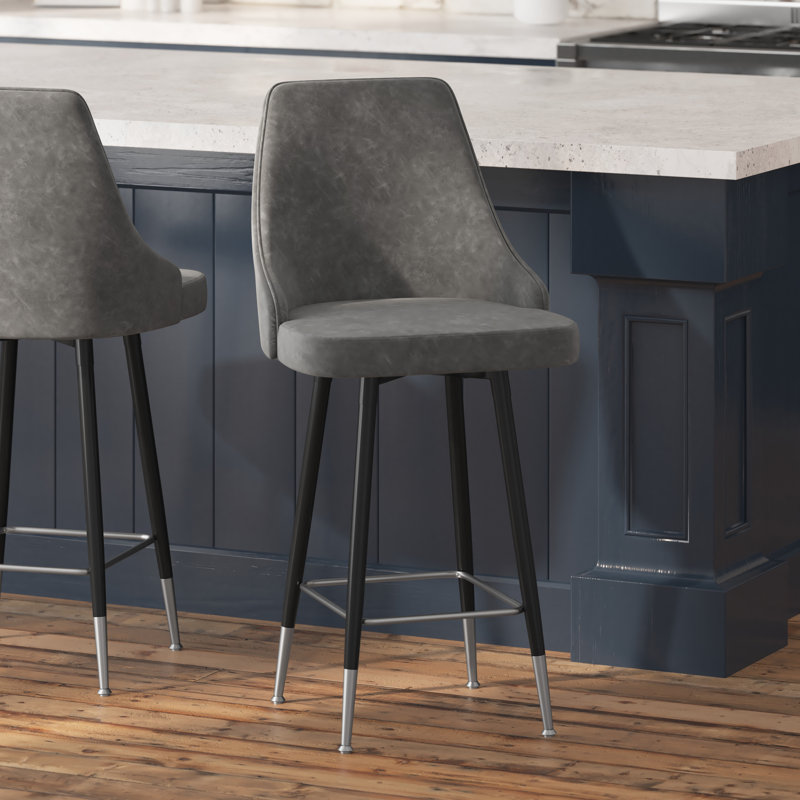 Tabouret de comptoir 26 po Stelik, gris
