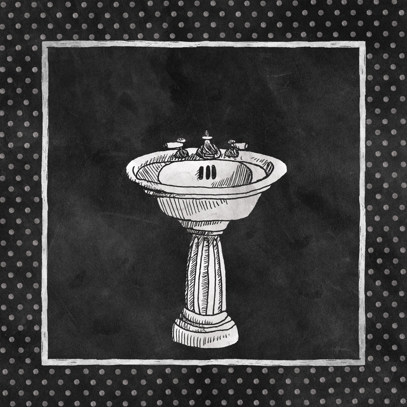Tableau noir avec bordure à pois, H 20 po x l 20 po, Non, Cadre flottant doré
