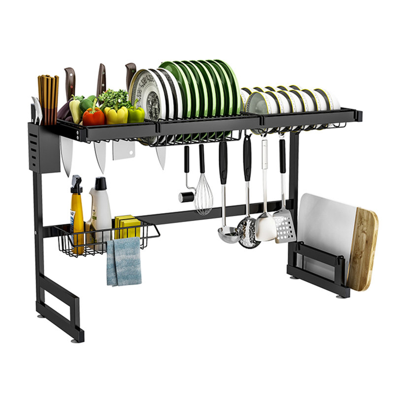 Over The Sink Dish Drying Rack, Dish Drying Rack 2 Tier Large Stainless Steel Dish Drainer For Kitchen Storage