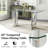 Modern Glass Dining Table Set, 63" Tempered Glass Top With PU Leather Upholstered Cantilever Chairs And Backrest Pull Ring-118348453-118348452-118348457