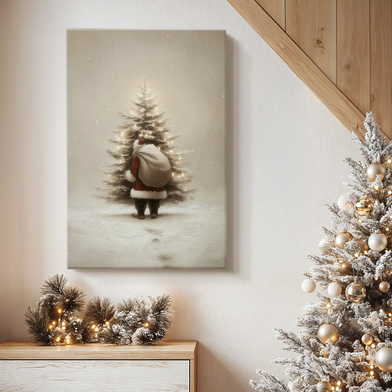 «Night of Tinsel» - Toile tendue avec châssis de qualité supérieure, H 27 po x l 18 po
