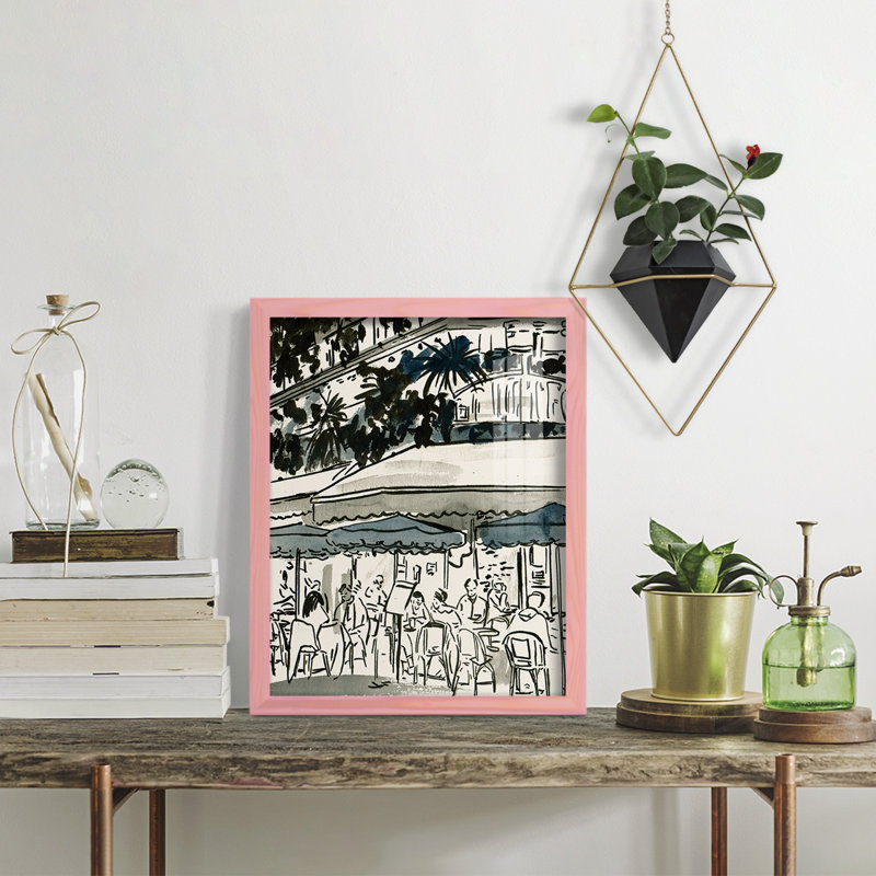 " Aucoin De Larue II ", Pink Framed Paper, 12" W x 15" H x 1'' D