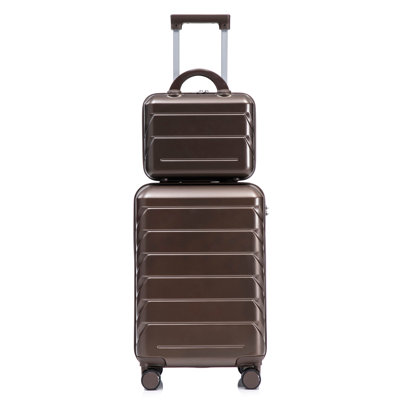 14"/20" 2 pcs/set in ABS Spinner Wheel Luggage, with Combination Lock,14" Cosmetic Case