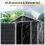 Remise de rangement extérieure en plastique durable avec plancher pour l'équipement de pelouse et les outils de jardinage, conception mince pour un espace de jardin limité